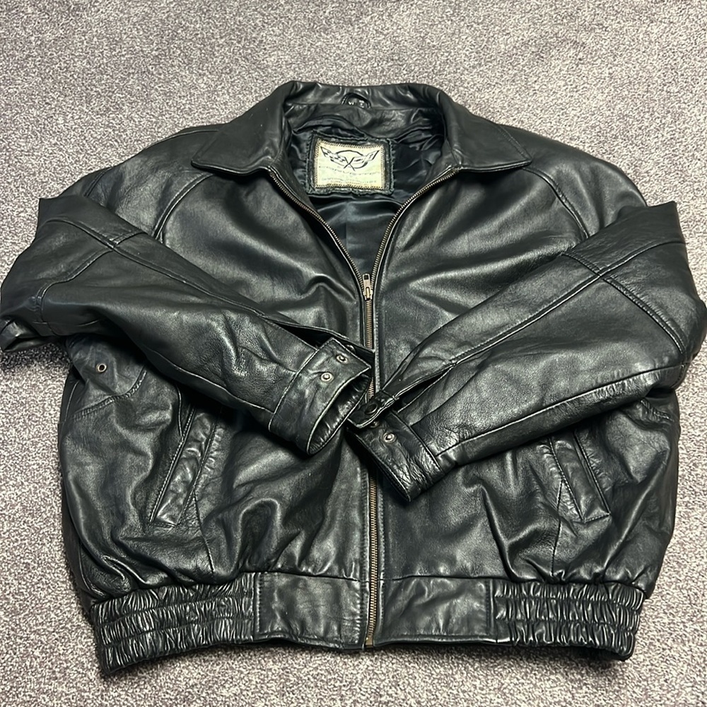 Chevy Corvette C5 Leather Bomber Jacket Official GM Licensed Mens Size XL
